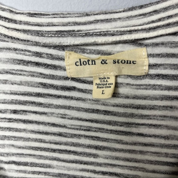 Cloth & Stone Anthropologie Stone Riley Maxi Dress Stripe Size Large Side Slits - Picture 8 of 10